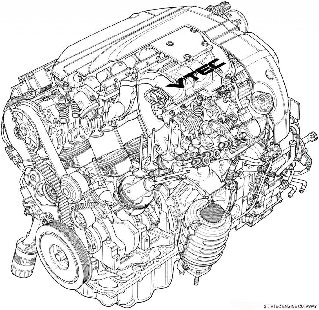 2008 Acura RL 3.5 VTEC Engine Cutaway