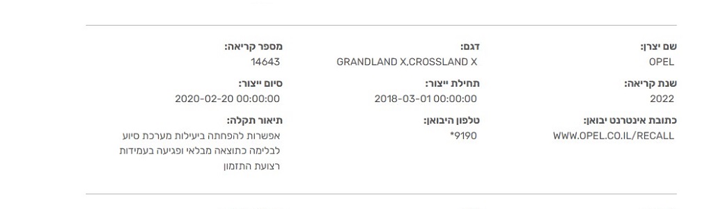 נפגעי תקלות סדרתיות: אופל גרנדלנד X של מיכאל חורי